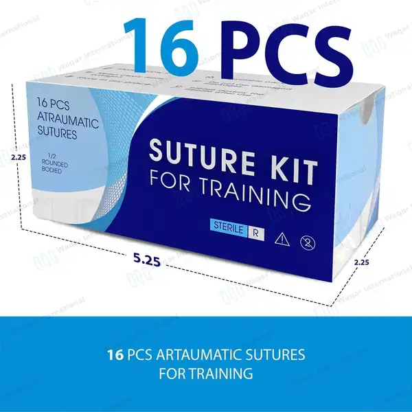 16 Pcs Atraumatic Sutures Practice Thread and Needle Pack - surgical instruments manufactured by Waqar International, Sialkot - view 2