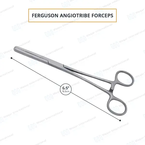 Ferguson Angiotribe Forceps 6.5″ Straight Serrated Jaws - surgical instruments manufactured by Waqar International, Sialkot - view 3