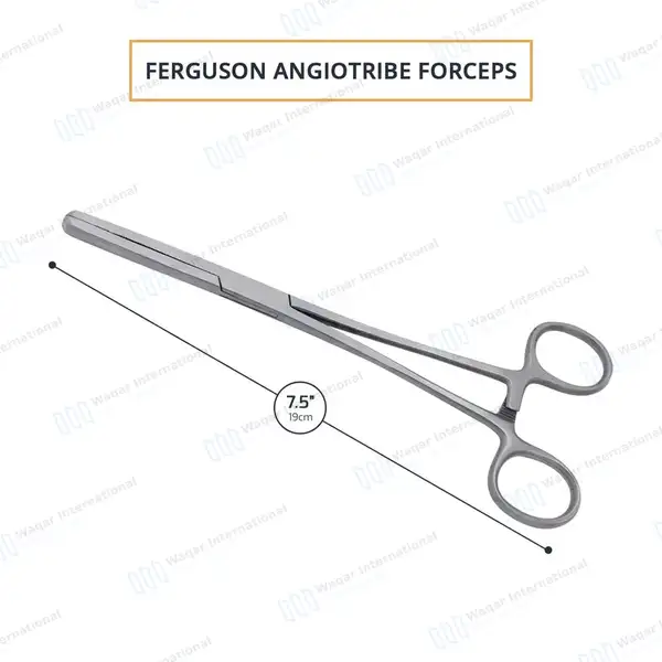 Ferguson Angiotribe Forceps 7.5″ Straight Serrated Jaws - surgical instruments manufactured by Waqar International, Sialkot - view 3