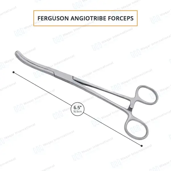 Ferguson Angiotribe Forceps 6.5″ Curved Serrated Jaws - surgical instruments manufactured by Waqar International, Sialkot - view 3