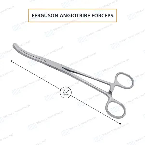 Ferguson Angiotribe Forceps 7.5″ Curved Serrated Jaws - surgical instruments manufactured by Waqar International, Sialkot - view 3