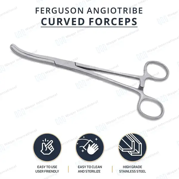 Ferguson Angiotribe Forceps 7.5″ Curved Serrated Jaws - surgical instruments manufactured by Waqar International, Sialkot - view 10