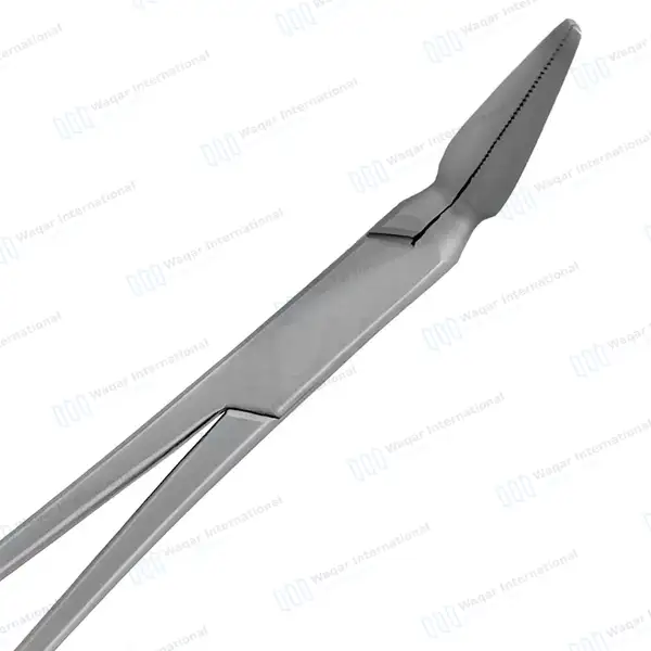 William Splinter Forceps 5.5″ (14cm) 90° Right Angle Pointed Serrated Tips - surgical instruments manufactured by Waqar International, Sialkot - view 4