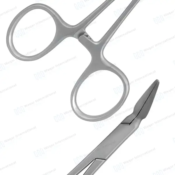 William Splinter Forceps 5.5″ (14cm) 90° Right Angle Pointed Serrated Tips - surgical instruments manufactured by Waqar International, Sialkot - view 5