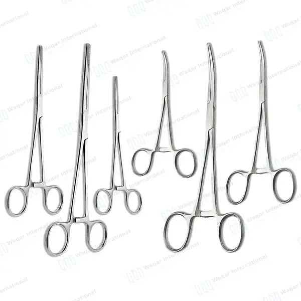 6 Pcs Ultimate Hemostat Forceps Set 5″, 6.25″ & 8″ with Carrying Case - surgical instruments manufactured by Waqar International, Sialkot - view 2