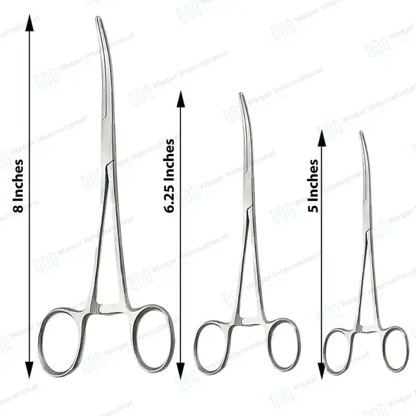 6 Pcs Ultimate Hemostat Forceps Set 5″, 6.25″ & 8″ with Carrying Case - surgical instruments manufactured by Waqar International, Sialkot - view 3