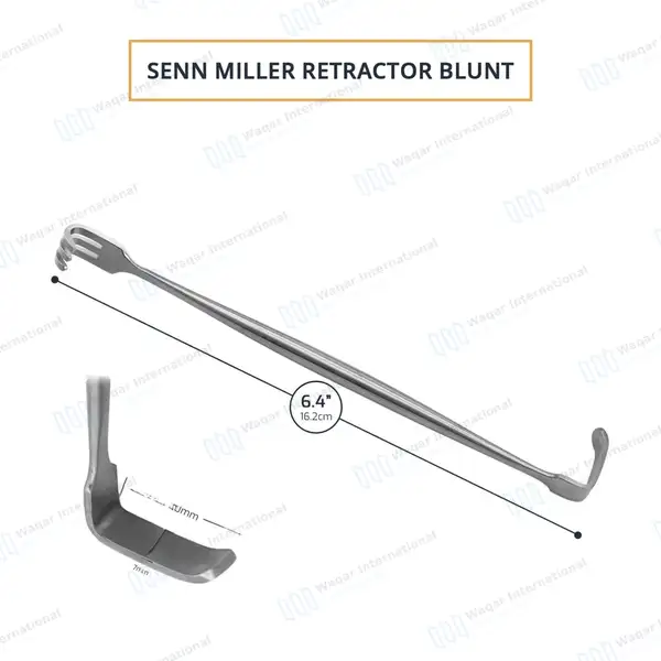 2 Senn Miller Retractor 6 3/8″ Sharp & Blunt Prongs - surgical instruments manufactured by Waqar International, Sialkot - view 6