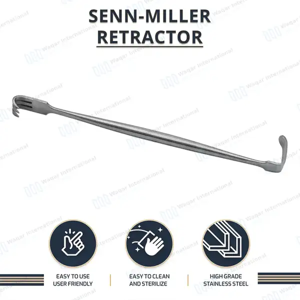 Senn Miller Retractor 3 Sharp Prongs 6 3/8″ Double Ended - surgical instruments manufactured by Waqar International, Sialkot - view 9