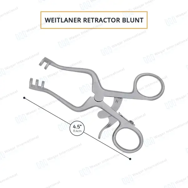 Weitlaner Retractor 4.5″ 2×3 Prongs Blunt - surgical instruments manufactured by Waqar International, Sialkot - view 3