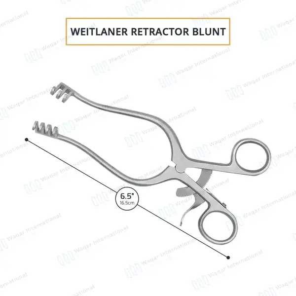 Weitlaner Retractor 6.5″ 3×4 Prongs Blunt - surgical instruments manufactured by Waqar International, Sialkot - view 3