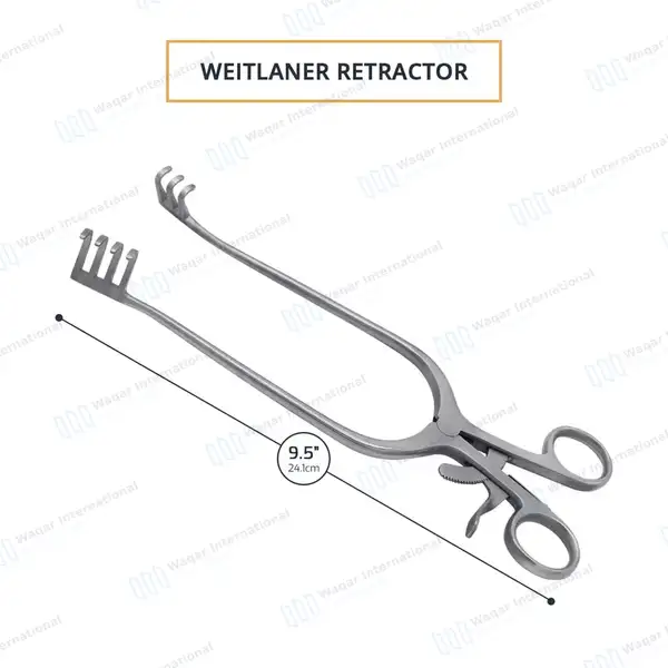 Weitlaner Retractor 9.5″ 3×4 Prongs Blunt - surgical instruments manufactured by Waqar International, Sialkot - view 3