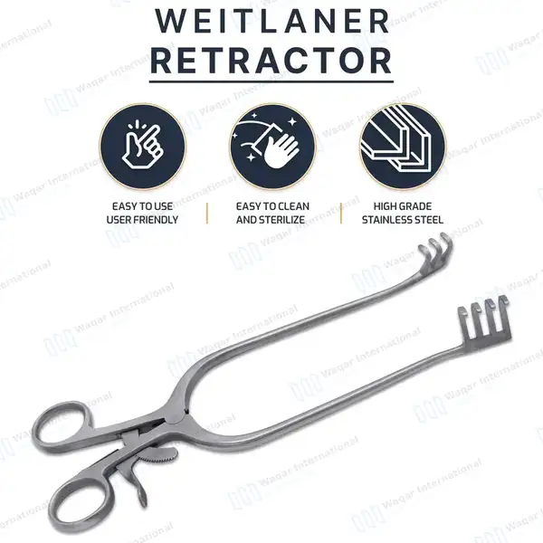 Weitlaner Retractor 9.5″ 3×4 Prongs Blunt - surgical instruments manufactured by Waqar International, Sialkot - view 10