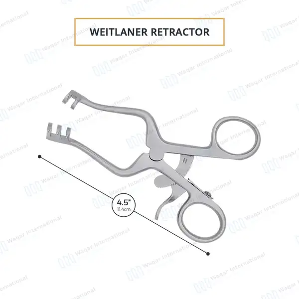 Weitlaner Retractor 2X3 Prong Sharp 4.5″ - surgical instruments manufactured by Waqar International, Sialkot - view 3