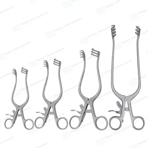 4 Pcs Weitlaner Retractor Set 5.5″, 6.5″, 8″ 9.5″ Blunt 3×4 Prong - surgical instruments manufactured by Waqar International, Sialkot - view 2
