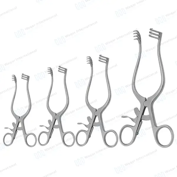 4 Pcs Weitlaner Retractor Set 5.5″, 6.5″, 8″ 9.5″ Sharp 3×4 Prong - surgical instruments manufactured by Waqar International, Sialkot - view 2