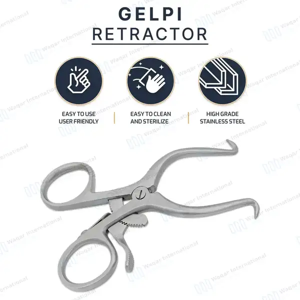 Gelpi Retractor 3.5″ Sharp Tips with Grip Lock - surgical instruments manufactured by Waqar International, Sialkot - view 7