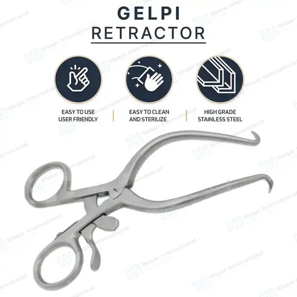 Gelpi Retractor 5.5″ Sharp Tips with Grip Lock - surgical instruments manufactured by Waqar International, Sialkot - view 8
