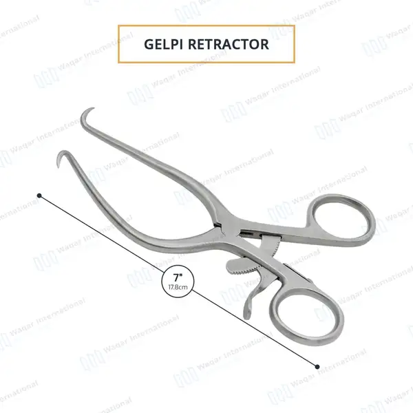 Gelpi Retractor 7″ Sharp Tips with Grip Lock - surgical instruments manufactured by Waqar International, Sialkot - view 3