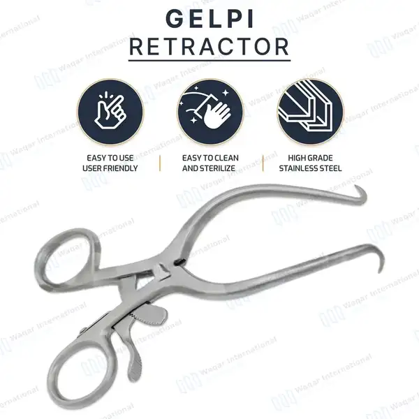 Gelpi Retractor 7″ Sharp Tips with Grip Lock - surgical instruments manufactured by Waqar International, Sialkot - view 10