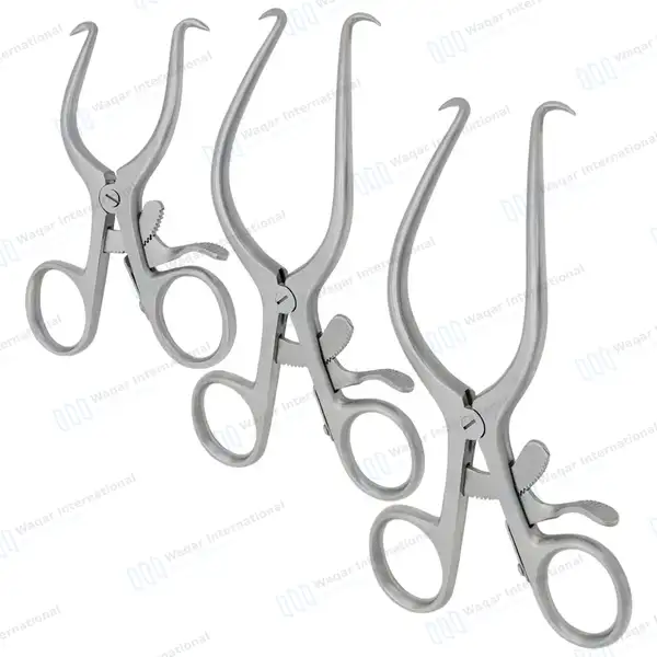 3 Pcs Gelpi Retractor Set 3.5″, 5.5″ 7″ Sharp Tips with Grip Lock - surgical instruments manufactured by Waqar International, Sialkot - view 8
