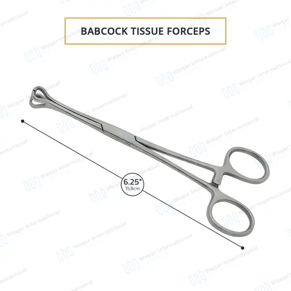 Babcock Intestinal Forceps 6.25″ with 9mm Jaws - surgical instruments manufactured by Waqar International, Sialkot - view 3