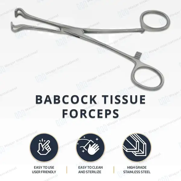 Babcock Intestinal Forceps 8.25″ with 10mm Jaws - surgical instruments manufactured by Waqar International, Sialkot - view 9
