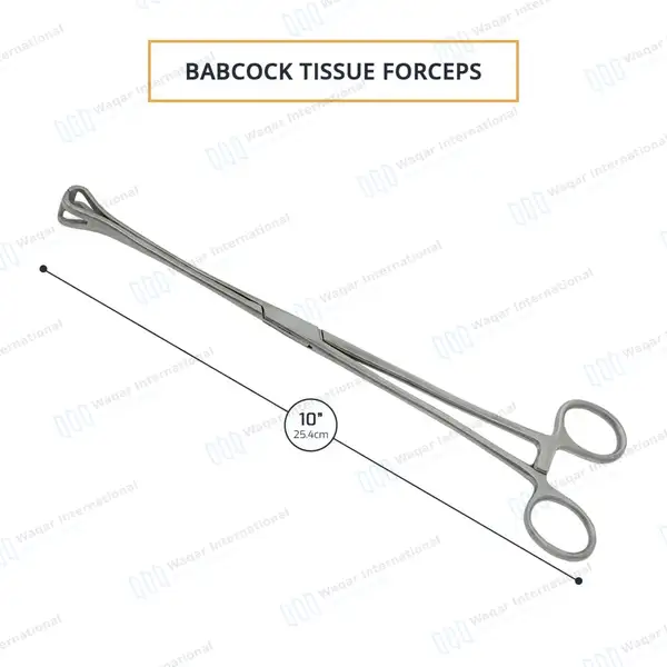 Babcock Intestinal Forceps 10″ with 15mm Jaws - surgical instruments manufactured by Waqar International, Sialkot - view 2