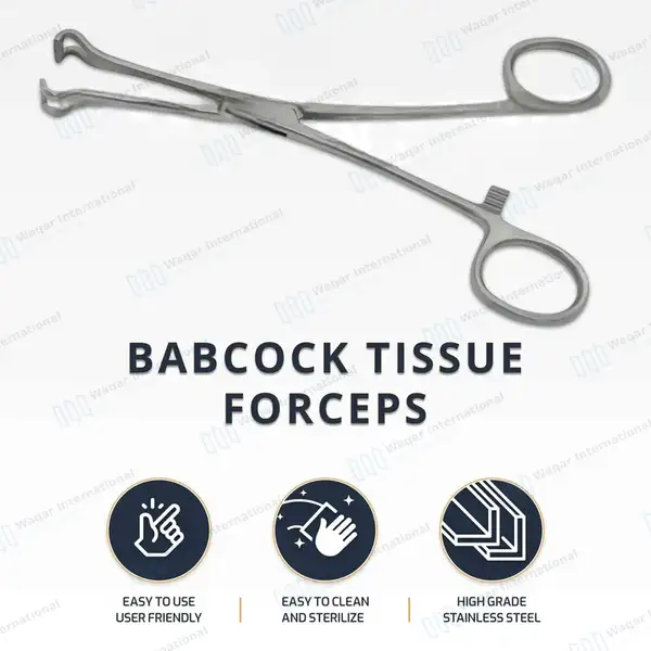 Babcock Intestinal Forceps 10″ with 15mm Jaws - surgical instruments manufactured by Waqar International, Sialkot - view 9