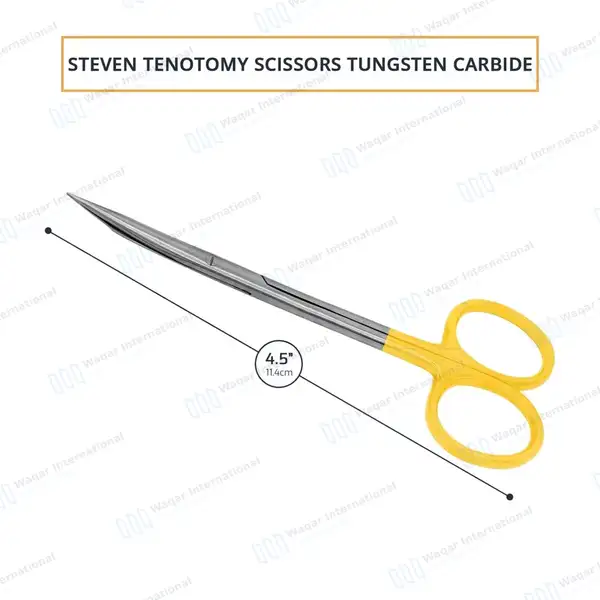 T/C Stevens Tenotomy Scissor 4.5″ Curved Sharp Tips - surgical instruments manufactured by Waqar International, Sialkot - view 3
