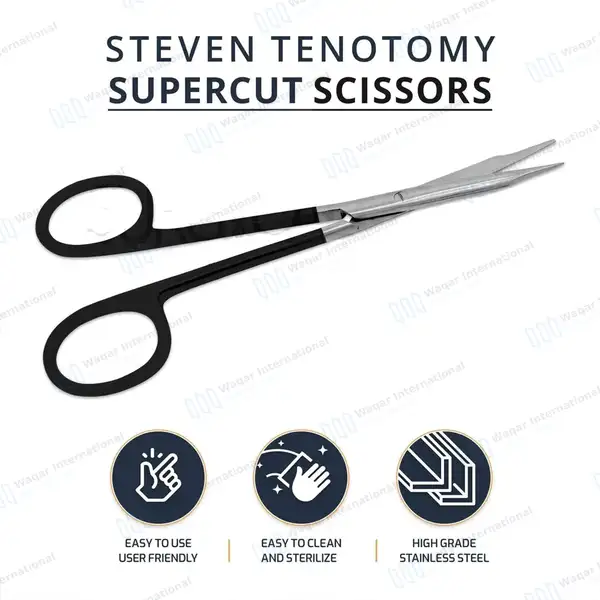 Supercut Stevens Tenotomy Scissors 3.5″ Straight - surgical instruments manufactured by Waqar International, Sialkot - view 9