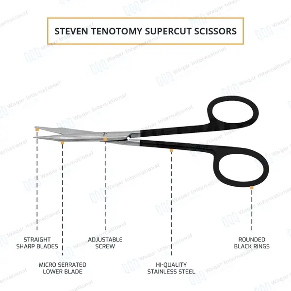 Supercut Stevens Tenotomy Scissors 4.5″ Straight - surgical instruments manufactured by Waqar International, Sialkot - view 4