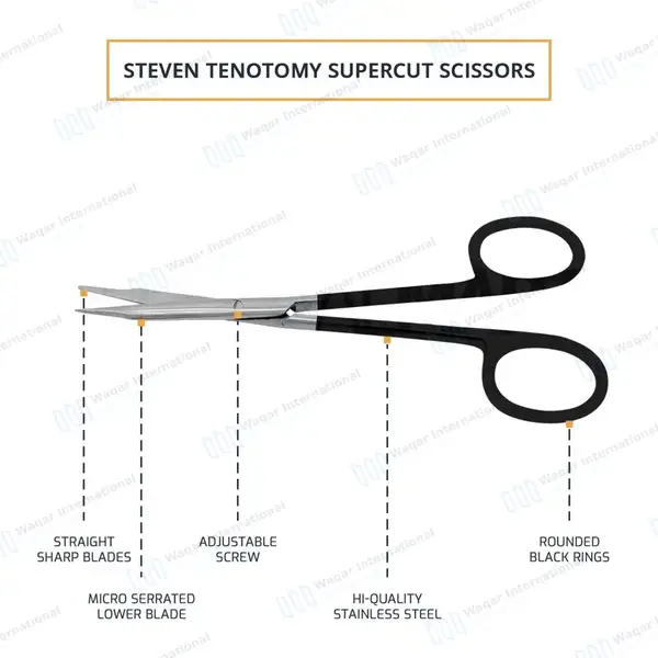 Supercut Stevens Tenotomy Scissors 5″ Straight - surgical instruments manufactured by Waqar International, Sialkot - view 4
