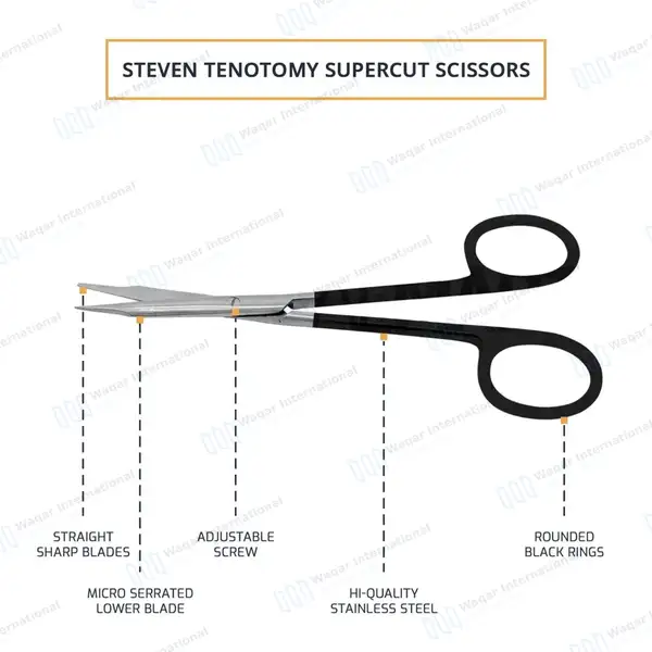 Supercut Stevens Tenotomy Scissors 5.5″ Straight - surgical instruments manufactured by Waqar International, Sialkot - view 4