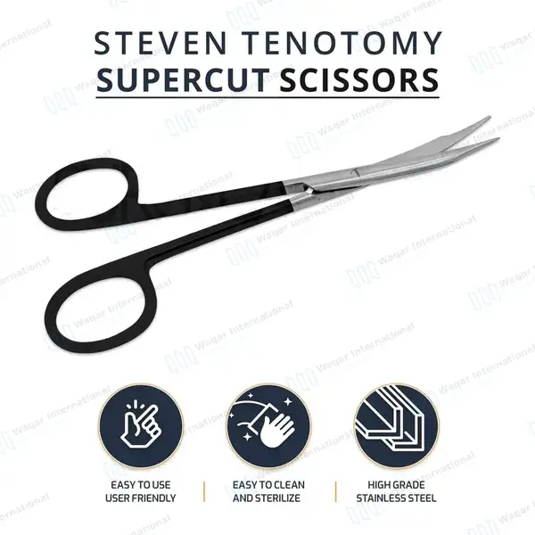 Supercut Stevens Tenotomy Scissors 3.5″ Curved - surgical instruments manufactured by Waqar International, Sialkot - view 9