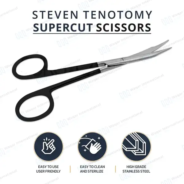 Supercut Stevens Tenotomy Scissors 4.5″ Curved - surgical instruments manufactured by Waqar International, Sialkot - view 9