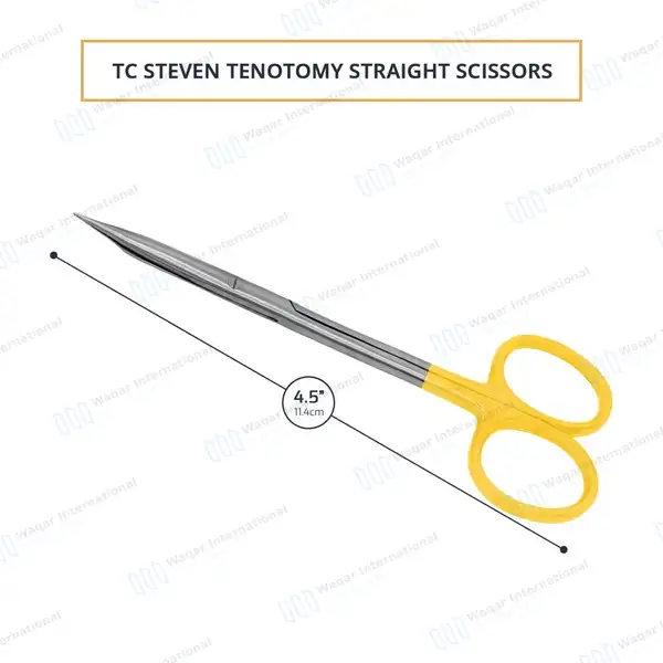 T/C Stevens Tenotomy Scissor 4.5″ Straight Sharp Tips - surgical instruments manufactured by Waqar International, Sialkot - view 2