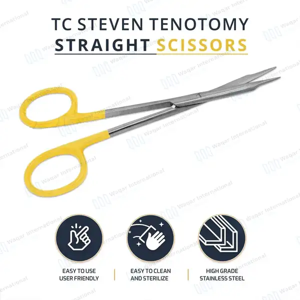 T/C Stevens Tenotomy Scissor 4.5″ Straight Sharp Tips - surgical instruments manufactured by Waqar International, Sialkot - view 9