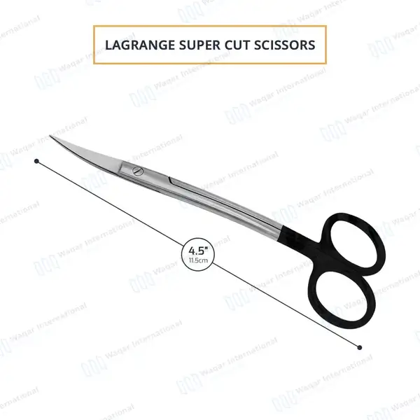 La Grange SuperCut Scissors 4.5″ Double Curved - surgical instruments manufactured by Waqar International, Sialkot - view 3