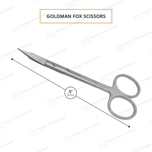 Goldman Fox Scissor 5″ Curved Dental Surgical Instrument - surgical instruments manufactured by Waqar International, Sialkot - view 3