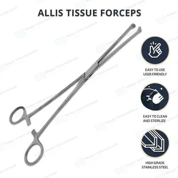 Allis Tissue Forceps 10″ 4×5 Teeth - surgical instruments manufactured by Waqar International, Sialkot - view 10