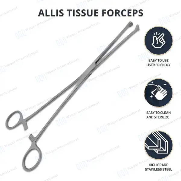 Allis Tissue Forceps 10″ 5×6 Teeth - surgical instruments manufactured by Waqar International, Sialkot - view 10