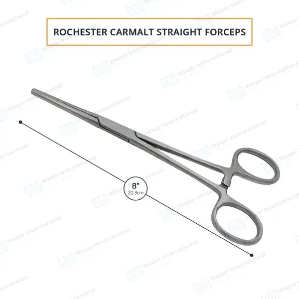 Rochester Carmalt Forceps 8″ Straight - surgical instruments manufactured by Waqar International, Sialkot - view 3