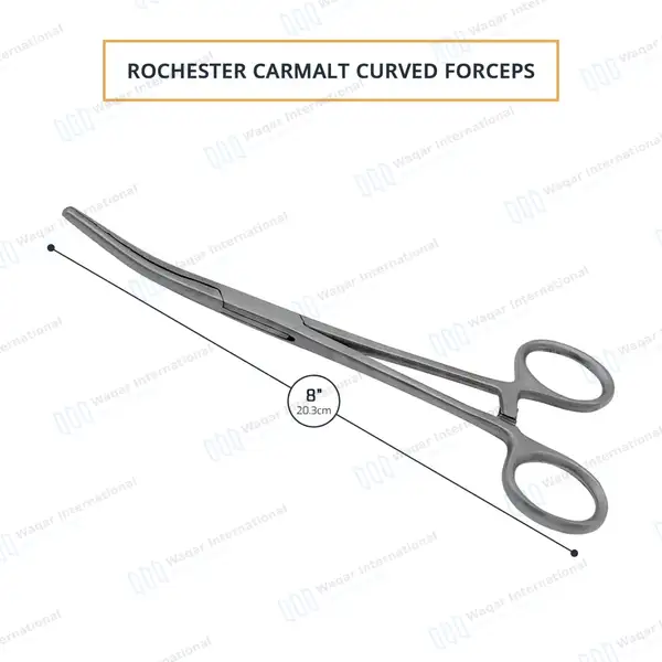 Rochester Carmalt Forceps 8″ Curved - surgical instruments manufactured by Waqar International, Sialkot - view 3