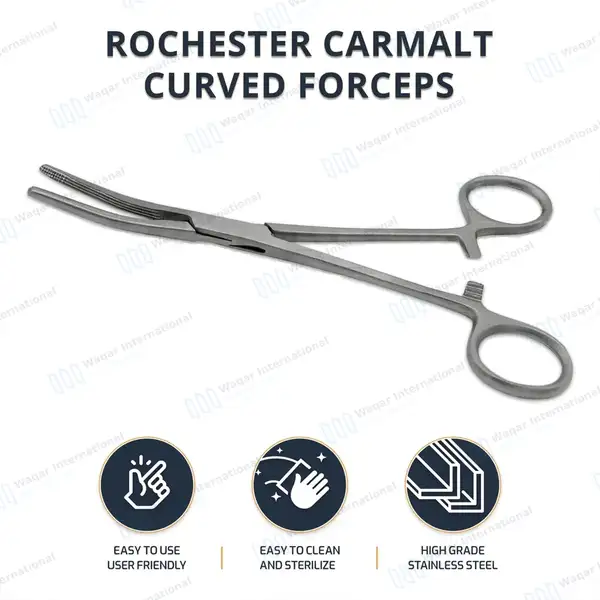 Rochester Carmalt Forceps 8″ Curved - surgical instruments manufactured by Waqar International, Sialkot - view 10