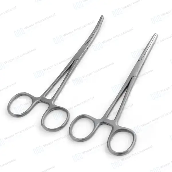 2 Pcs Carmalt Forceps Set 8″ (20.3cm) Straight & Curved - surgical instruments manufactured by Waqar International, Sialkot - view 4