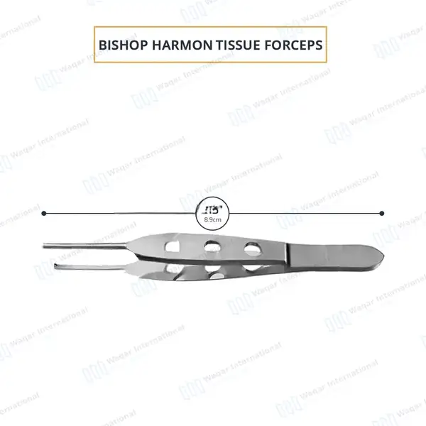 Bishop Harmon Tissue Forceps 3.5″ Standard 0.7mm 1×2 Teeth - surgical instruments manufactured by Waqar International, Sialkot - view 2