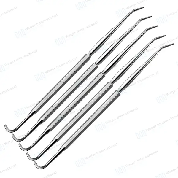 5 Pcs Hoober Mall Probe & Hook 6″ Double Ended - surgical instruments manufactured by Waqar International, Sialkot - view 2