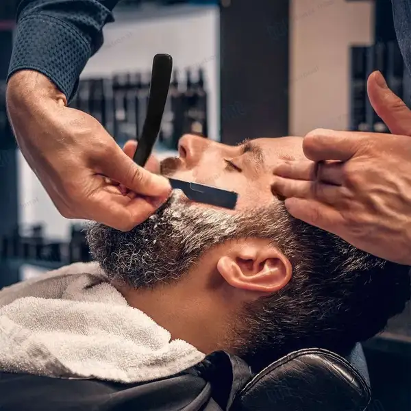 Straight Edge Barber Razor with 11 Double Edge Blades – Black - beauty instruments manufactured by Waqar International, Sialkot - view 4