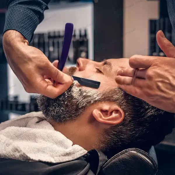 Straight Edge Barber Razor with 11 Double Edge Blades – Blue - beauty instruments manufactured by Waqar International, Sialkot - view 5