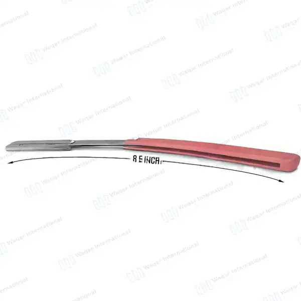 Straight Edge Barber Razor with 11 Double Edge Blades – Forested Pink - beauty instruments manufactured by Waqar International, Sialkot - view 2